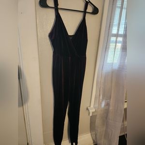 Plum velvet jumpsuit